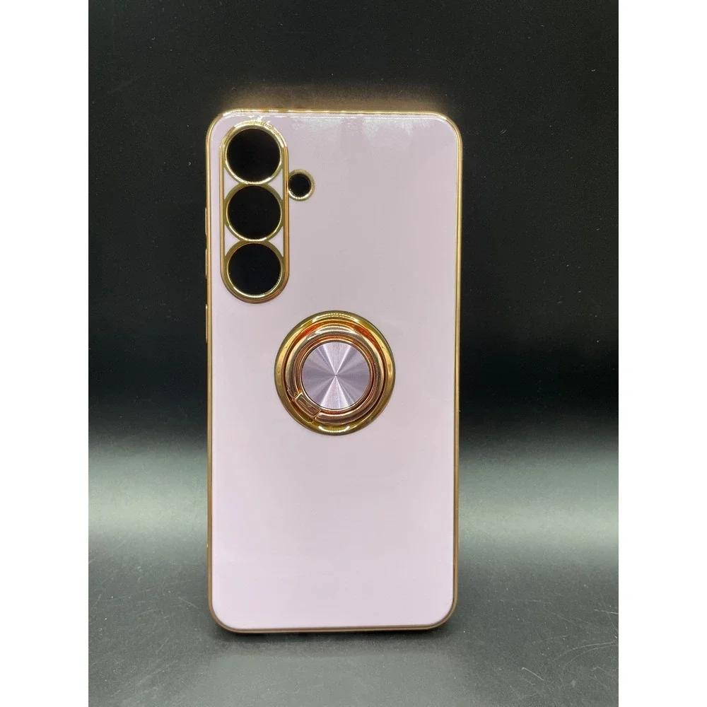 AITIPY Samsung Galaxy S24 Case Purple Gold Ring Stand with Screen Protector NEW